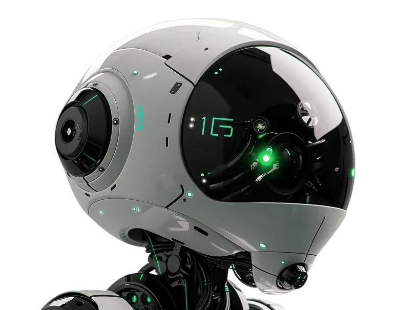 A humanoid AI robot representing UBITC's proprietary technology